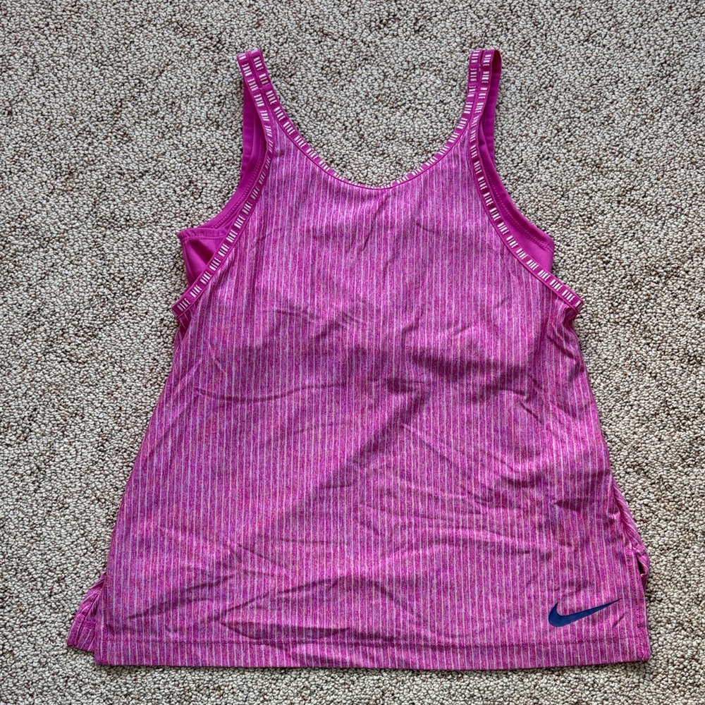 Nike Girl’s Vibrant Pink Striped Tank Top